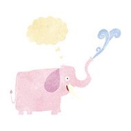 cartoon happy elephant with thought bubble