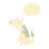 cartoon sitting dog with thought bubble N2