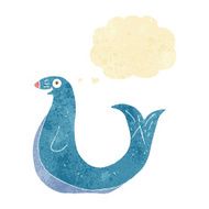 cartoon happy seal with thought bubble N2
