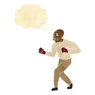 cartoon boxer with thought bubble