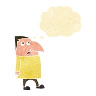 cartoon worried man with thought bubble N13