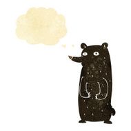 funny cartoon black bear with thought bubble N2