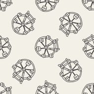 Ferris wheel doodle seamless pattern background N4