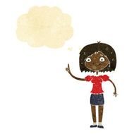 cartoon woman with idea thought bubble N27