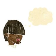 cartoon fashion haircut with thought bubble N2