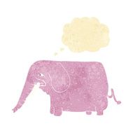 cartoon funny elephant with thought bubble N4