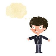 cartoon happy boy with thought bubble N20