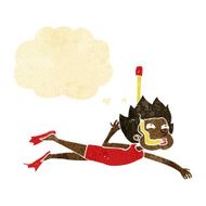 cartoon swimmer with snorkel thought bubble N2