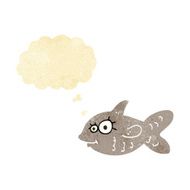 cartoon happy goldfish with thought bubble
