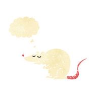 cartoon rat with thought bubble