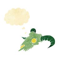 cartoon magic ram skull with thought bubble