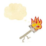 cartoon devil fork with thought bubble