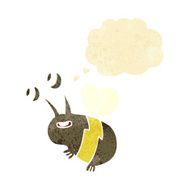 cartoon happy bee with thought bubble N2