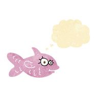 cartoon happy fish with thought bubble N3
