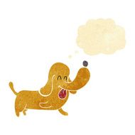 cartoon happy dog with thought bubble N11