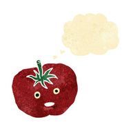 cartoon tomato with thought bubble N9