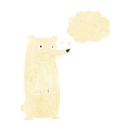 funny cartoon polar bear with thought bubble N2
