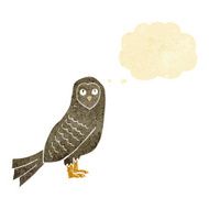 cartoon owl with thought bubble N9