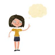cartoon woman with idea thought bubble N28