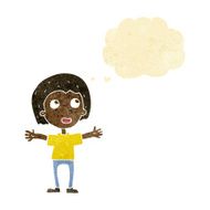 cartoon happy person with thought bubble N3