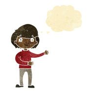 cartoon happy person with thought bubble N4