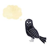 cartoon owl with thought bubble N10