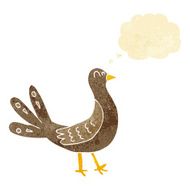 cartoon bird with thought bubble N11