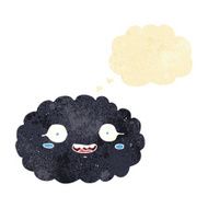 happy cartoon cloud with thought bubble N2