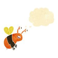 cartoon happy bee with thought bubble N3