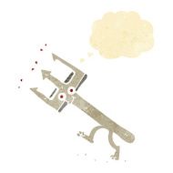 cartoon devil fork with thought bubble N2