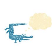 cartoon crocodile with thought bubble