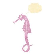 cartoon sea horse with thought bubble N3