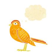 cartoon garden bird with thought bubble N3