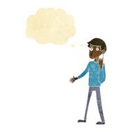 cartoon man asking question with thought bubble N5