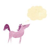 cartoon unicorn with thought bubble N4