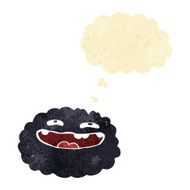 happy cartoon cloud with thought bubble N3