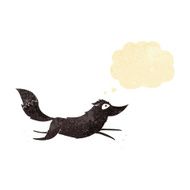 cartoon wolf running with thought bubble