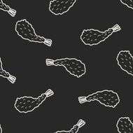 fry shrimp doodle seamless pattern background