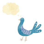 cartoon bird with thought bubble N12