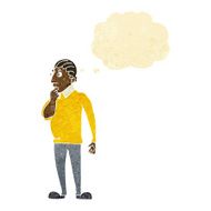 cartoon curious man with thought bubble N7