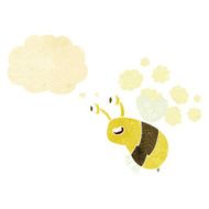cartoon happy bee with thought bubble N4