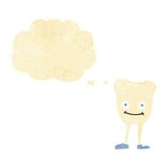 cartoon happy tooth with thought bubble N3