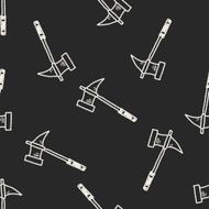hammer doodle seamless pattern background N14
