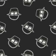 hat doodle seamless pattern background