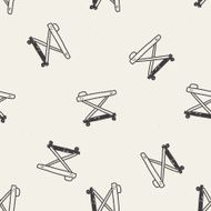 hospital bed doodle seamless pattern background N4