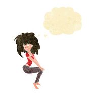 cartoon woman with big hair thought bubble