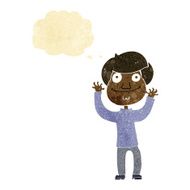 cartoon happy boy with thought bubble N21