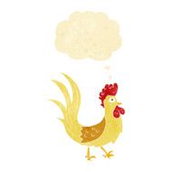 cartoon cockerel with thought bubble N3