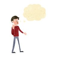 cartoon man asking question with thought bubble N6