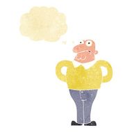 cartoon worried man with thought bubble N15